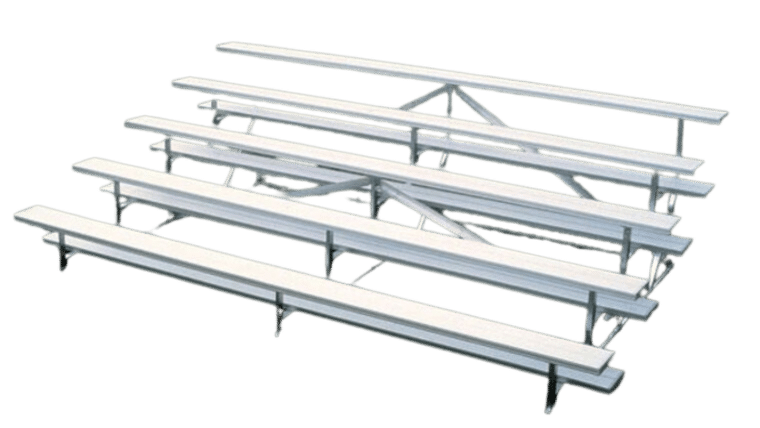 5 Row Portable Aluminum Bleacher (Seats 30*) – 9′ | Rental