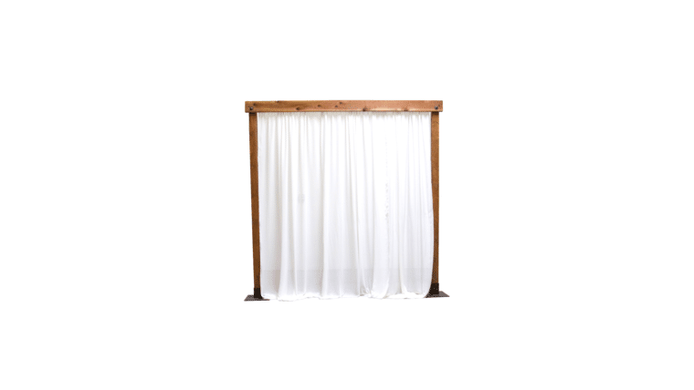 Rustic Privacy Wall With Drape Kit 8×8 | Rental Rustic Privacy Wall With Drape Kit 8×8 | Rental