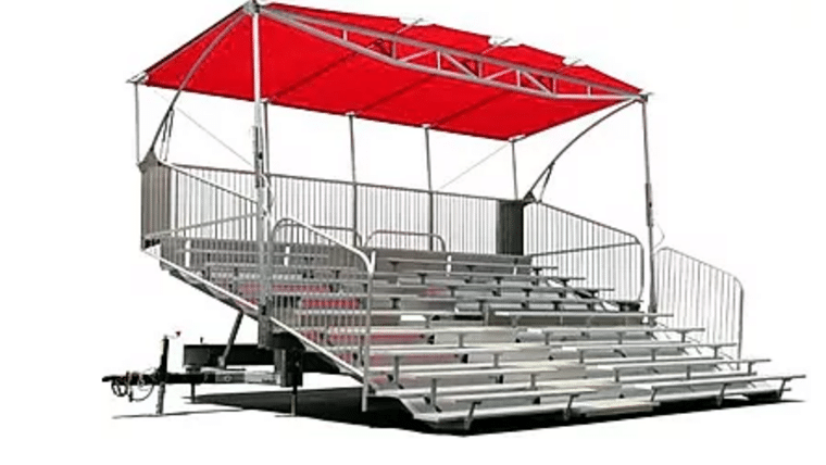 10 Row – TSP 10 Mobile Grandstand Bleacher w/Canopy | Rental