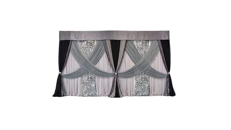 Drapery – Package – 14’H x 16′ W Modern Backdrop | Rental Drapery – Package – 14’H x 16′ W Modern Backdrop | Rental