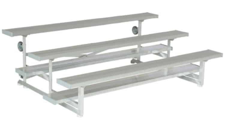 2 Row Tip N Roll Portable Aluminum Bleacher (Seats 16) 12′ | Rental