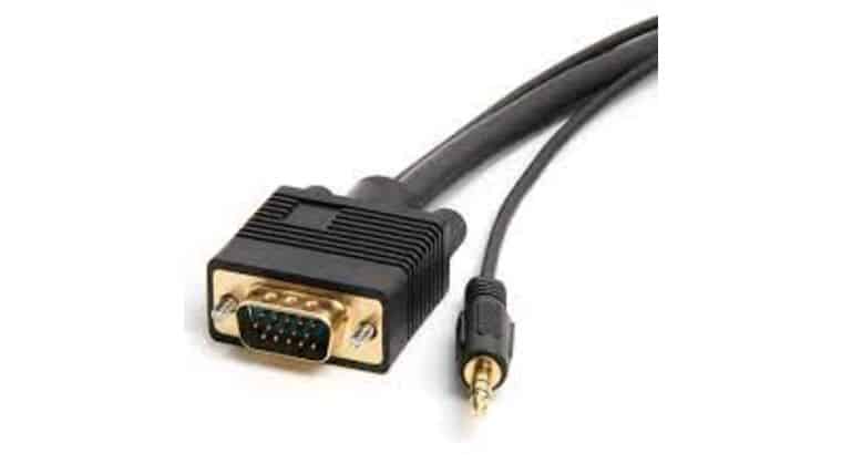 25′ Black SVGA Hi-Resolution Cable With 3.5mm Male To Male Audio | Rental
