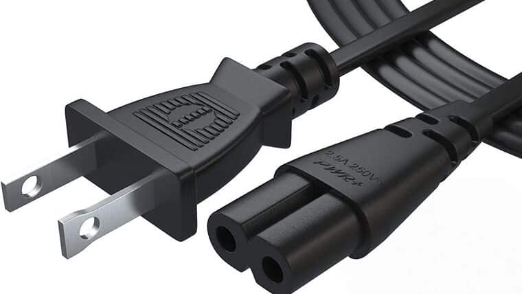 Power Cable | Black | 6′ (2 Prong) Rental | Rental