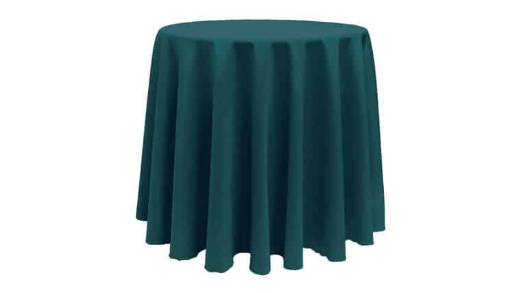 Polyester | 126″ Round Polyester Tablecloth – Teal | Rental