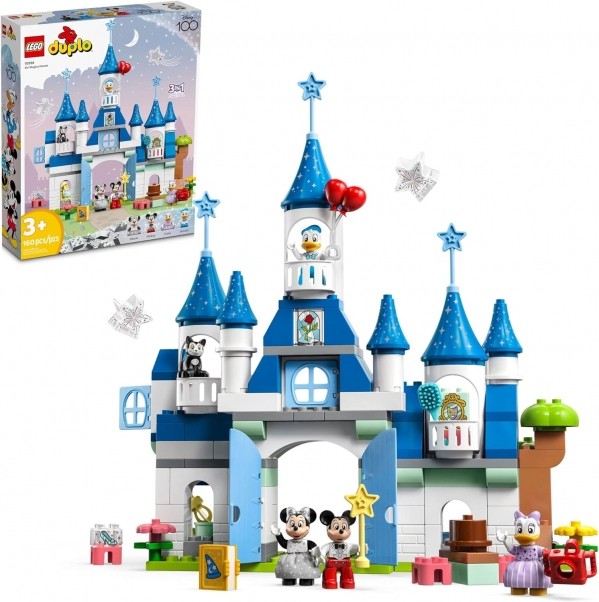 LEGO DUPLO Disney 3in1 Magic Castle Building Set for Family Play with 5 Disney Figures Including Mickey, Minnie, and Their Friends, Magical Disney 100 Adventure Toy for Toddlers… | Rental LEGO DUPLO Disney 3in1 Magic Castle Building Set for Family Play with 5 Disney Figures Including Mickey, Minnie, and Their Friends, Magical Disney 100 Adventure Toy for Toddlers… | Rental