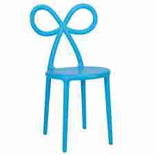 Blue Resin Kids Bow Chair with Round Seat | Rental