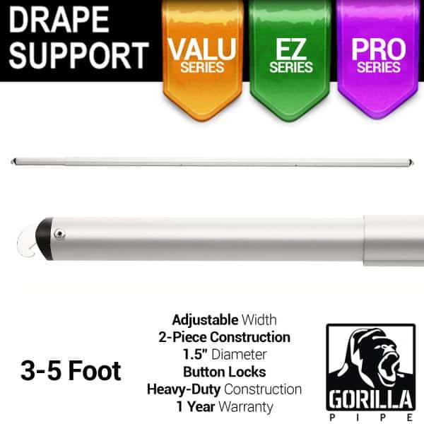 3-5ft Telescoping Drape Support | Rental