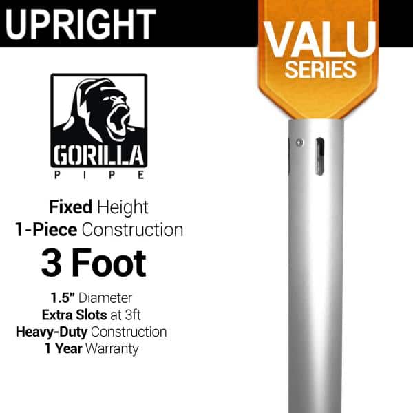 Valu Series – 3ft 1.5″ Fixed Upright w/Chrome Cap | Rental