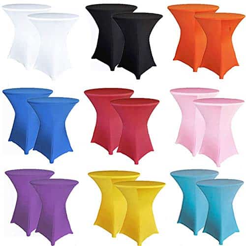 RELIANCER 2 Pack Cocktail Table Covers,30″x42″ Fitted Spandex Tablecloth,Stretch Round Highboy Tables Cover,Elastic High Top Table Cloths for Outdoor Party,Wedding,Bar,Birthday,Ban | Rental RELIANCER 2 Pack Cocktail Table Covers,30″x42″ Fitted Spandex Tablecloth,Stretch Round Highboy Tables Cover,Elastic High Top Table Cloths for Outdoor Party,Wedding,Bar,Birthday,Ban | Rental