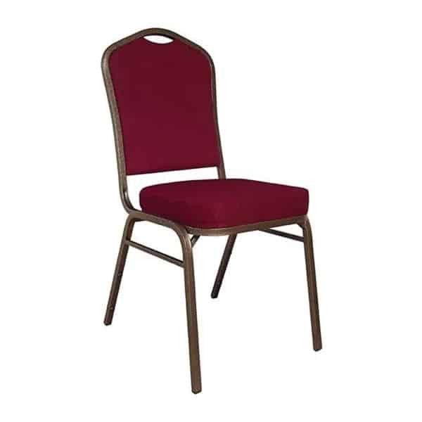 Axiom™ Crown Back Banquet Chair With Copper Vein Frame – Burgundy | Rental