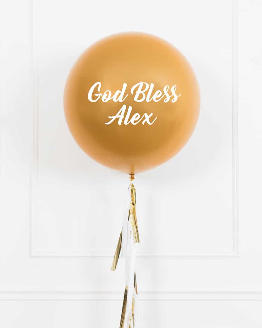 Baptism/Communion – Personalized GOD BLESS Giant Balloon with Tassel | Rental Baptism/Communion – Personalized GOD BLESS Giant Balloon with Tassel | Rental
