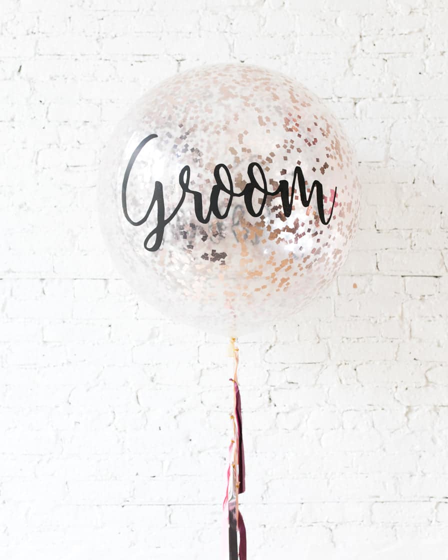 Berry Blush – GROOM Confetti Giant Balloon with Tassel | Rental