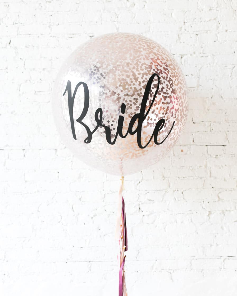 Berry Blush – BRIDE Confetti Giant Balloon with Tassel | Rental