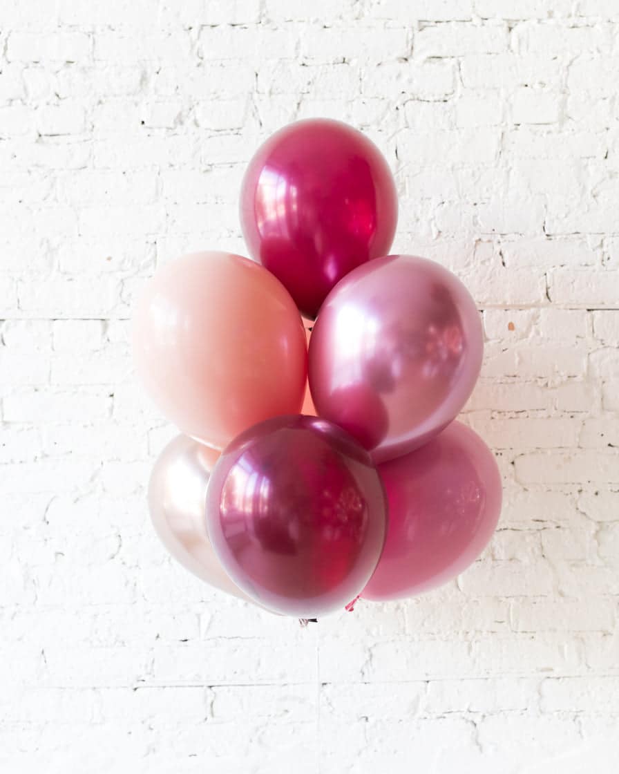 Berry Blush – 11in Balloons – bouquet of 7 | Rental