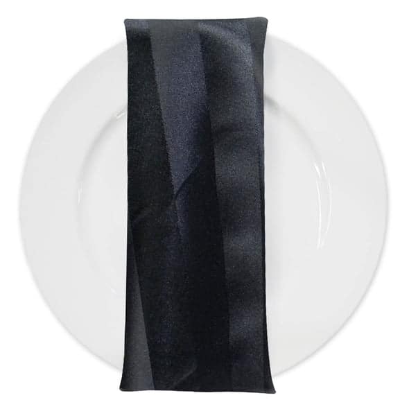 Imperial Stripe Table Napkin in Black | Rental