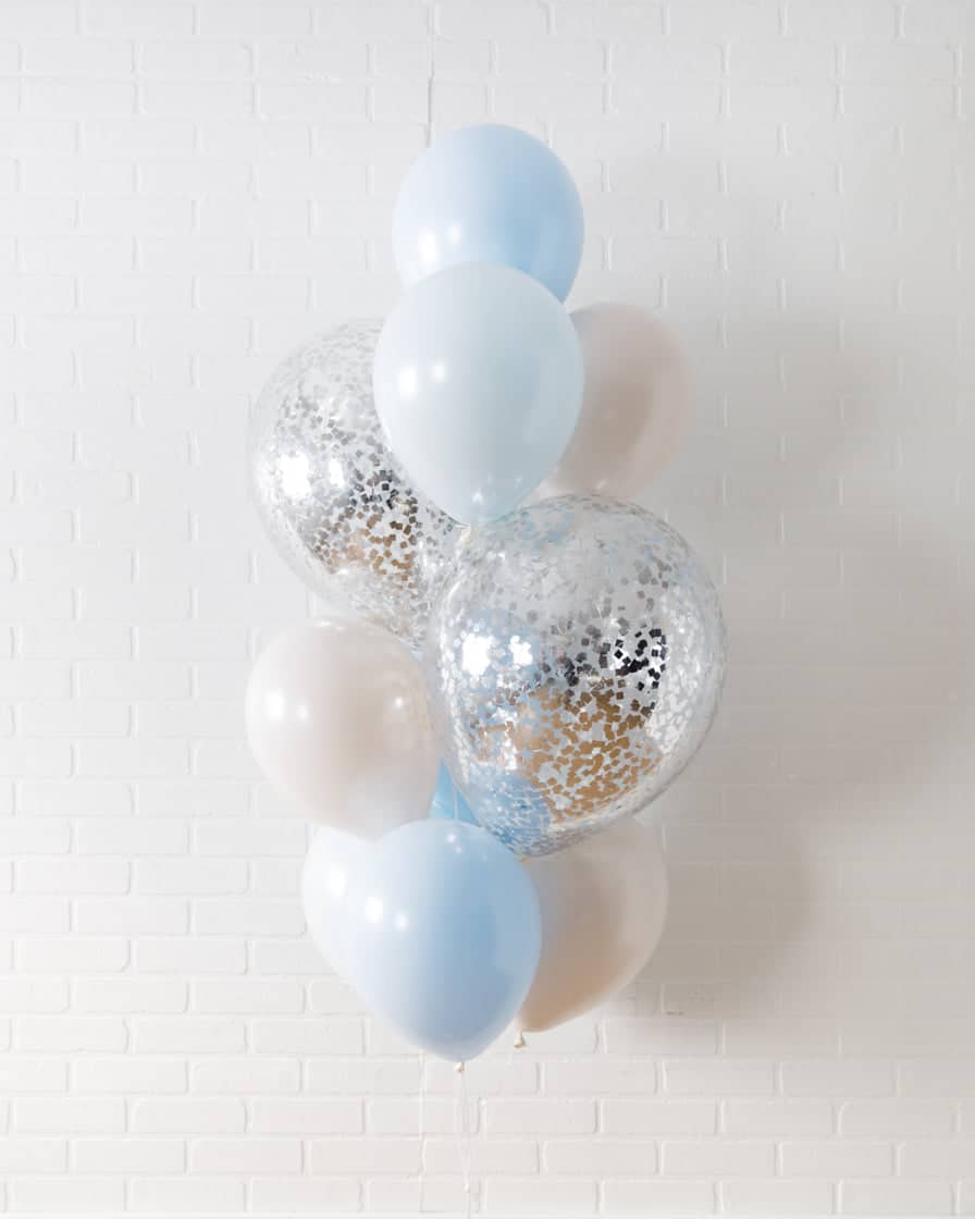 Château – Confetti and 11in Balloons – bouquet of 10 | Rental