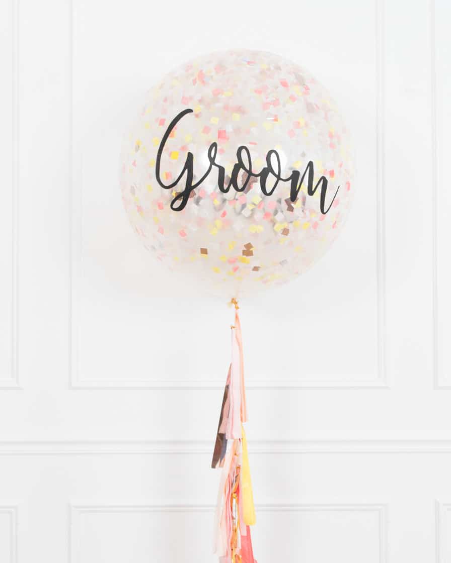 Citrus – GROOM Confetti Giant Balloon with Tassel | Rental Citrus – GROOM Confetti Giant Balloon with Tassel | Rental