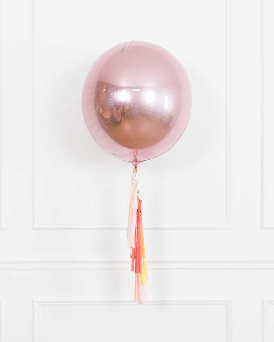 Citrus – 21in Orb Foil Balloon with Half-Tassel | Rental Citrus – 21in Orb Foil Balloon with Half-Tassel | Rental
