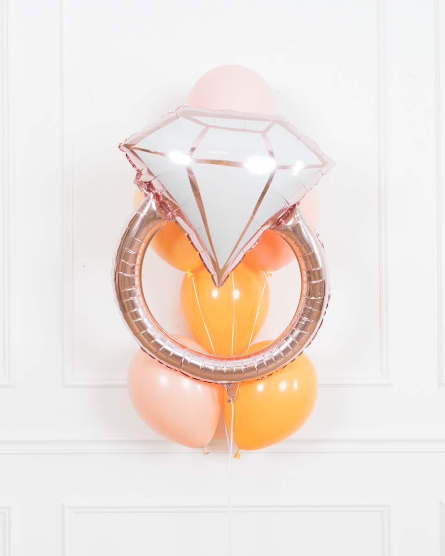 Citrus – Diamond Ring and 11in Balloons – bouquet of 7 | Rental Citrus – Diamond Ring and 11in Balloons – bouquet of 7 | Rental