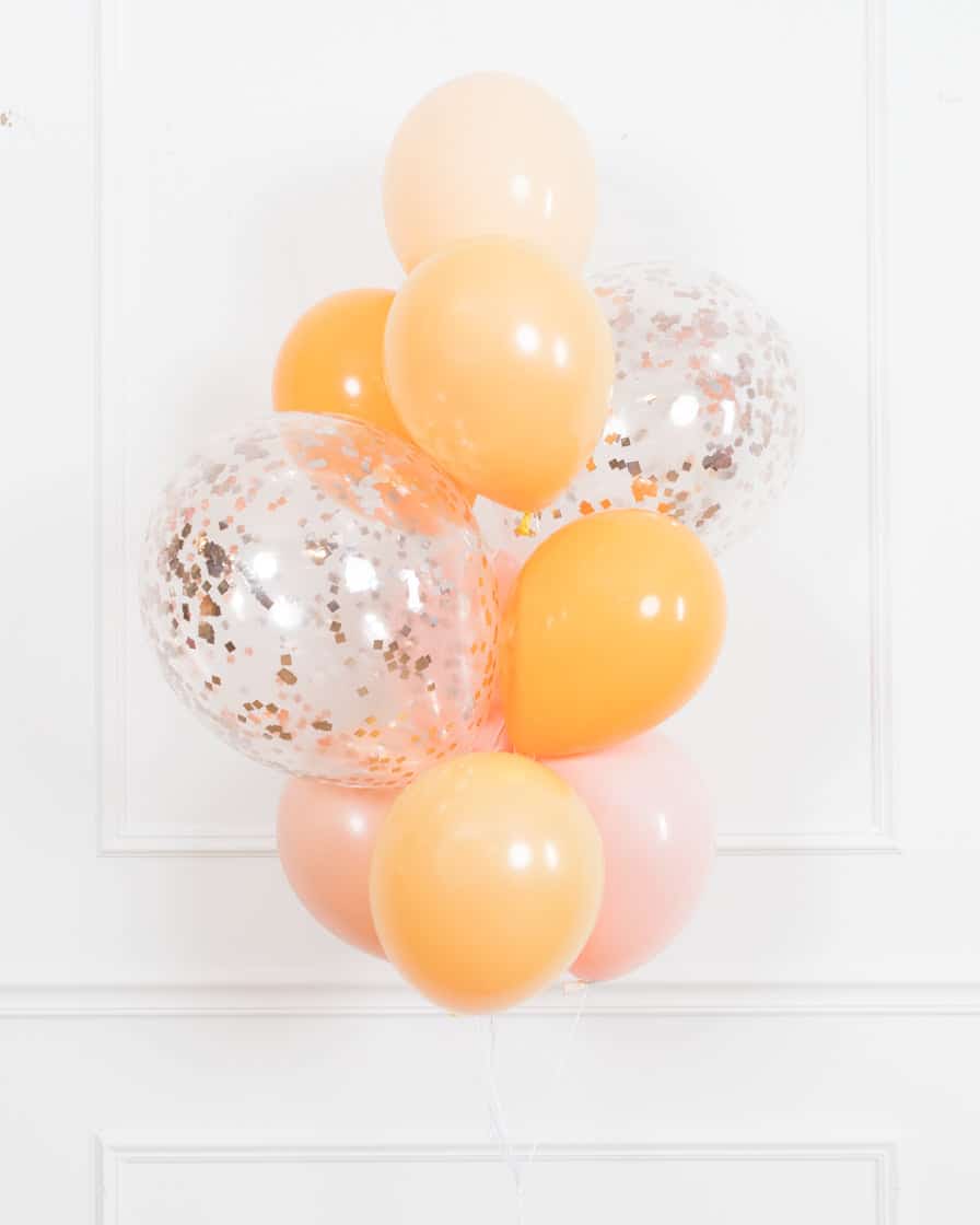 Citrus – Confetti and 11in Balloons – bouquet of 10 | Rental Citrus – Confetti and 11in Balloons – bouquet of 10 | Rental