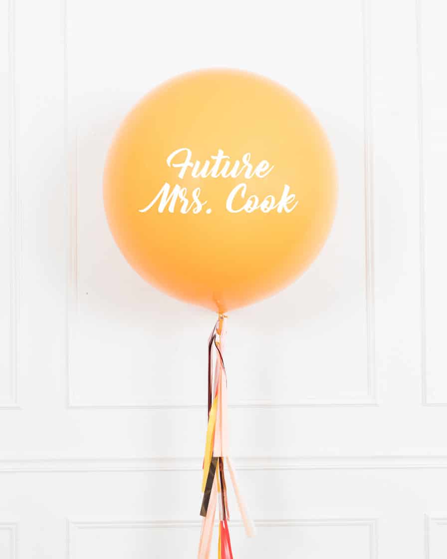 Citrus – Personalized FUTURE MRS. Giant Balloon with Tassel | Rental Citrus – Personalized FUTURE MRS. Giant Balloon with Tassel | Rental