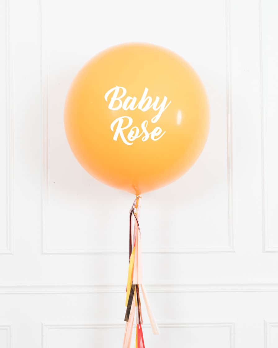 Citrus – Personalized BABY NAME Giant Balloon with Tassel | Rental Citrus – Personalized BABY NAME Giant Balloon with Tassel | Rental