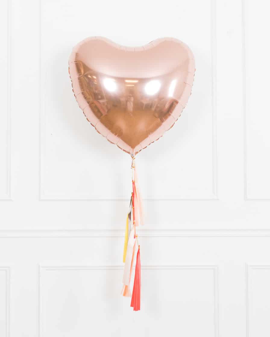 Citrus – 36in Heart Foil Balloon with Half-Tassel | Rental Citrus – 36in Heart Foil Balloon with Half-Tassel | Rental