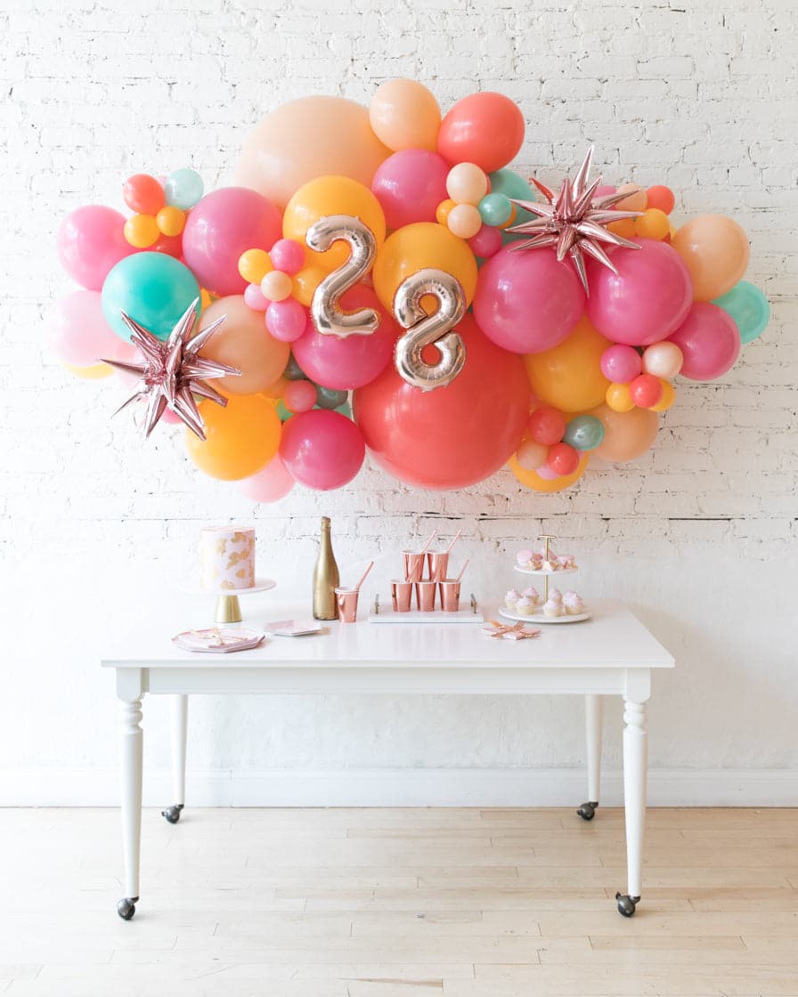 Colorful Bloom – Number Backdrop Balloon Garland Install Piece | Rental