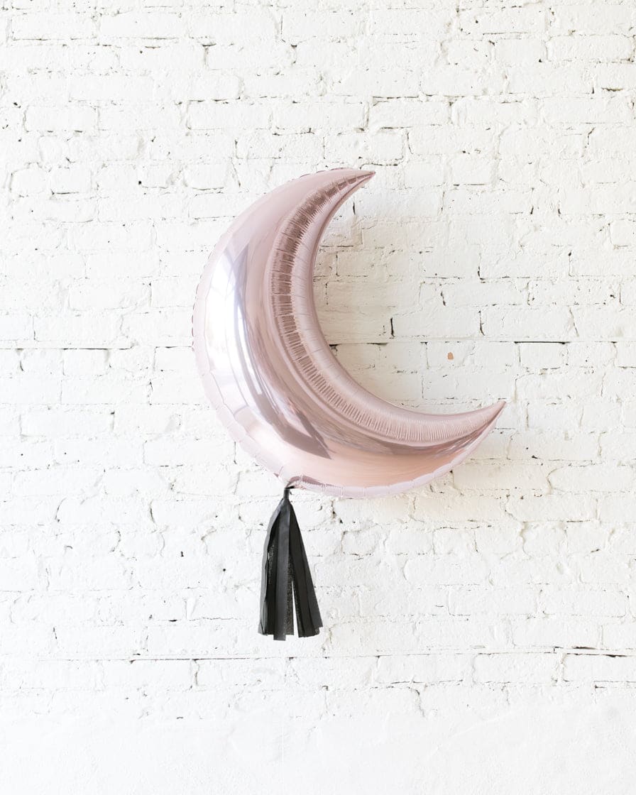 35in Pink Moon Foil Balloon with Black Skirt | Rental 35in Pink Moon Foil Balloon with Black Skirt | Rental