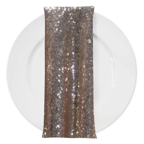 Glitz Sequins (w/ Poly Lining) Table Napkin in Dusty Rose | Rental