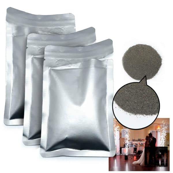 3 Packs of Powder for EddyLight Pro Cool Sparkler Machine – Shoots Flame-less Sparks up to 16ft! | Rental
