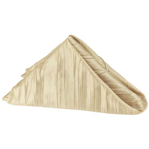 Accordion Crushed Taffeta Napkin – 20″x20″ – Champagne | Rental Accordion Crushed Taffeta Napkin – 20″x20″ – Champagne | Rental