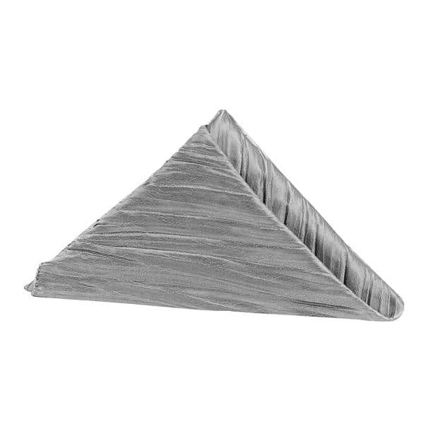 Accordion Crushed Taffeta Napkin – 20″x20″ – Silver | Rental Accordion Crushed Taffeta Napkin – 20″x20″ – Silver | Rental