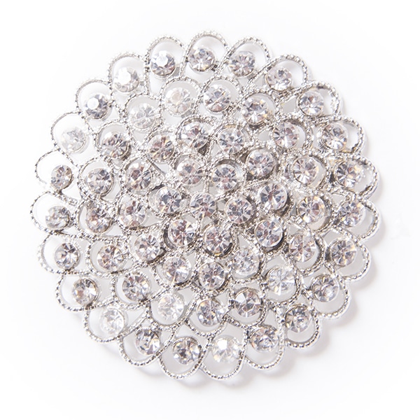 DecoStar™ Large Concentric Non-Iridescent Gemstone Brooch in Silver | Rental DecoStar™ Large Concentric Non-Iridescent Gemstone Brooch in Silver | Rental