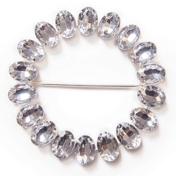 DecoStar™ JUMBO Round Buckle w/Clear Stones in Silver Setting | Rental DecoStar™ JUMBO Round Buckle w/Clear Stones in Silver Setting | Rental