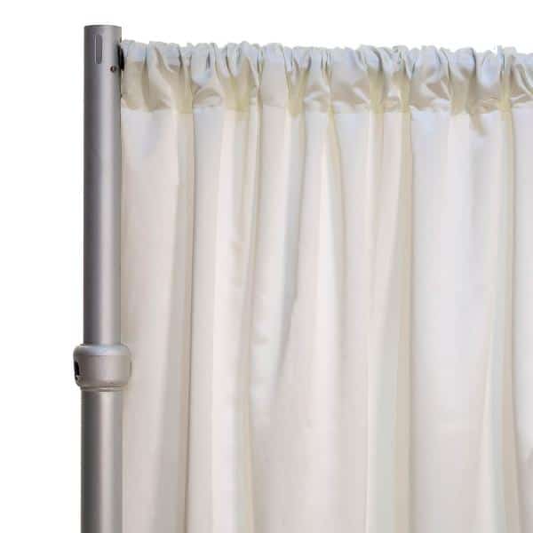 *FR* LUXE Satin Drape Panel by Eastern Mills (59″ Wide) w/ 4″ Sewn Rod Pocket – Lace Ivory | Rental