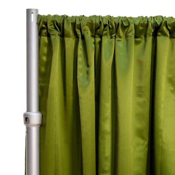 *FR* LUXE Satin Drape Panel by Eastern Mills (59″ Wide) w/ 4″ Sewn Rod Pocket – Olive | Rental
