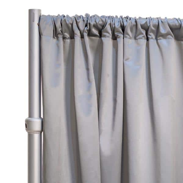 *FR* LUXE Satin Drape Panel by Eastern Mills (59″ Wide) w/ 4″ Sewn Rod Pocket – Ultra Platinum | Rental