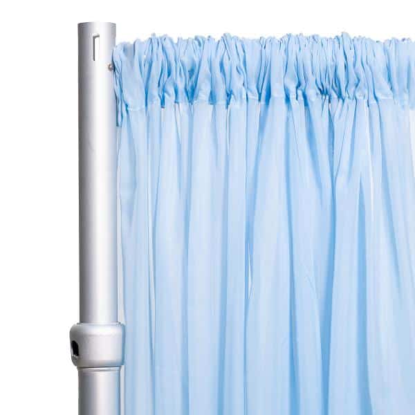 *FR* Crushed Sheer Voile Curtain Panel by Eastern Mills w/ 4″ Pockets – 10ft Wide – Baby Blue | Rental *FR* Crushed Sheer Voile Curtain Panel by Eastern Mills w/ 4″ Pockets – 10ft Wide – Baby Blue | Rental