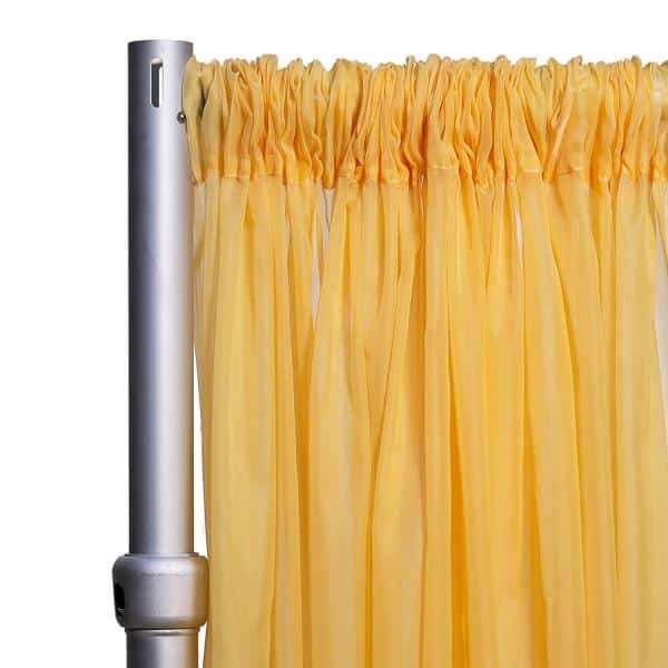 *FR* 10ft Wide Sheer Voile Curtain Panel by Eastern Mills w/ 4″ Pockets – Butter Yellow | Rental *FR* 10ft Wide Sheer Voile Curtain Panel by Eastern Mills w/ 4″ Pockets – Butter Yellow | Rental