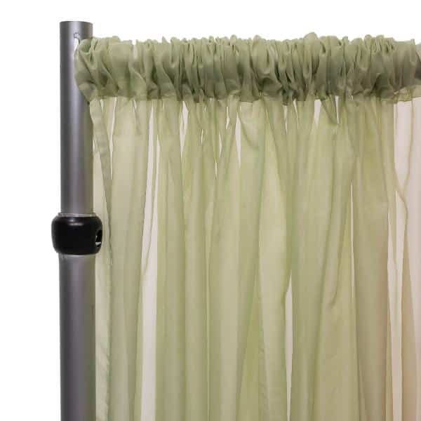 *FR* 10ft Wide Sheer Voile Curtain Panel by Eastern Mills w/ 4″ Pockets – Fog Green | Rental *FR* 10ft Wide Sheer Voile Curtain Panel by Eastern Mills w/ 4″ Pockets – Fog Green | Rental