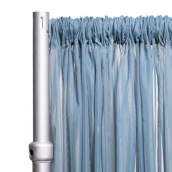 *FR* 10ft Wide Sheer Voile Curtain Panel by Eastern Mills w/ 4″ Pockets – Grey Blue | Rental *FR* 10ft Wide Sheer Voile Curtain Panel by Eastern Mills w/ 4″ Pockets – Grey Blue | Rental