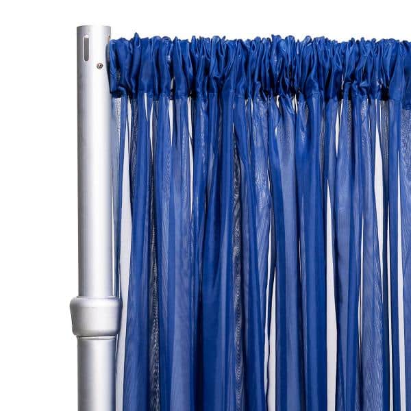 *FR* 10ft Wide Sheer Voile Curtain Panel by Eastern Mills w/ 4″ Pockets – Navy Blue | Rental *FR* 10ft Wide Sheer Voile Curtain Panel by Eastern Mills w/ 4″ Pockets – Navy Blue | Rental