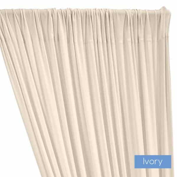 ITY Stretch Drape w/ Sewn Rod Pocket – Ivory | Rental