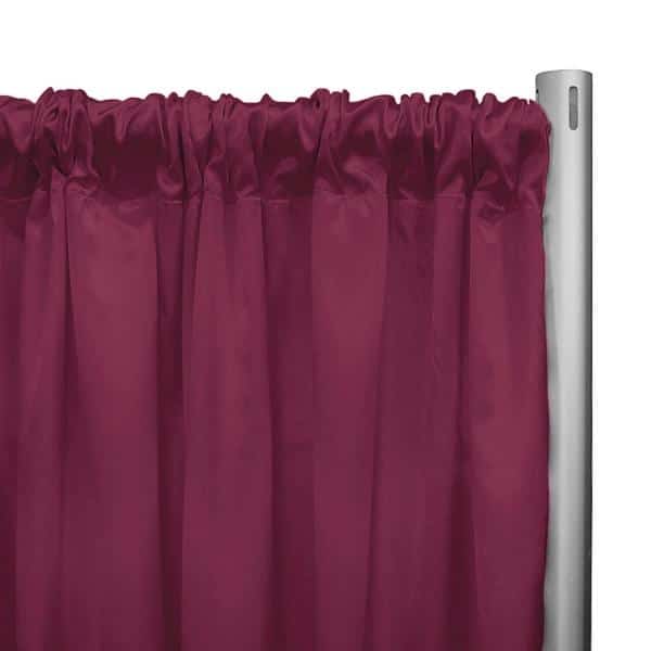 IFR Poly Premier Cloth Drape Panel by Eastern Mills w/ Sewn Rod Pocket – Burgundy | Rental
