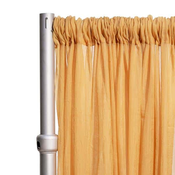 *FR* 10ft Wide Sheer Voile Curtain Panel by Eastern Mills w/ 4″ Pockets – Gold | Rental *FR* 10ft Wide Sheer Voile Curtain Panel by Eastern Mills w/ 4″ Pockets – Gold | Rental