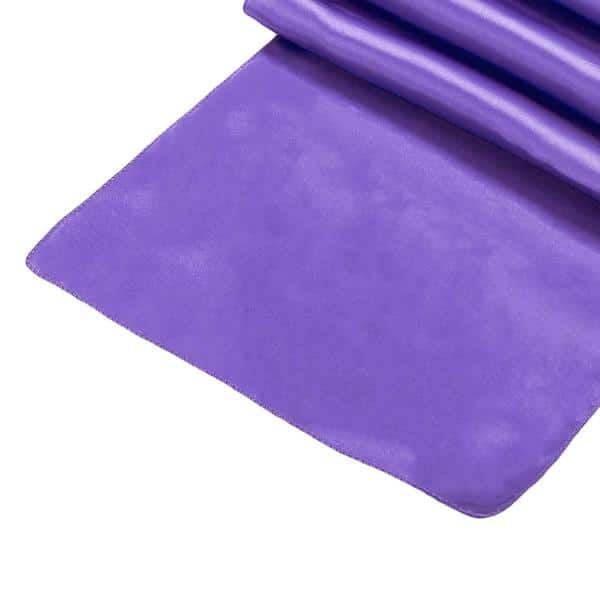 Sleek Satin Runner 14″ x 108″ – Purple | Rental