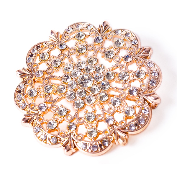 DecoStar™ Diamond Encrusted Antique Brooch – Rose Gold | Rental DecoStar™ Diamond Encrusted Antique Brooch – Rose Gold | Rental