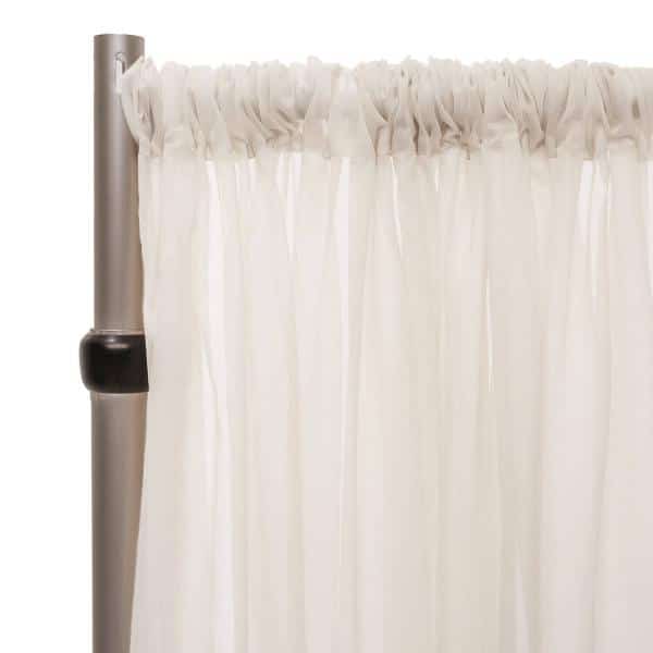 *FR* 10ft Wide Sheer Voile Curtain Panel by Eastern Mills w/ 4″ Pockets – White Sand | Rental *FR* 10ft Wide Sheer Voile Curtain Panel by Eastern Mills w/ 4″ Pockets – White Sand | Rental