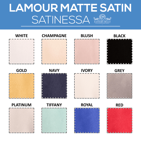 12FT – *FR* Lamour Matte Satin “Satinessa” w/ 4″ Rod Pocket – 118″ Wide – Many Color Options | Rental 12FT – *FR* Lamour Matte Satin “Satinessa” w/ 4″ Rod Pocket – 118″ Wide – Many Color Options | Rental